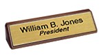 28DWDP - 2" x 8" Plastic Nameplate on a Wood Easel