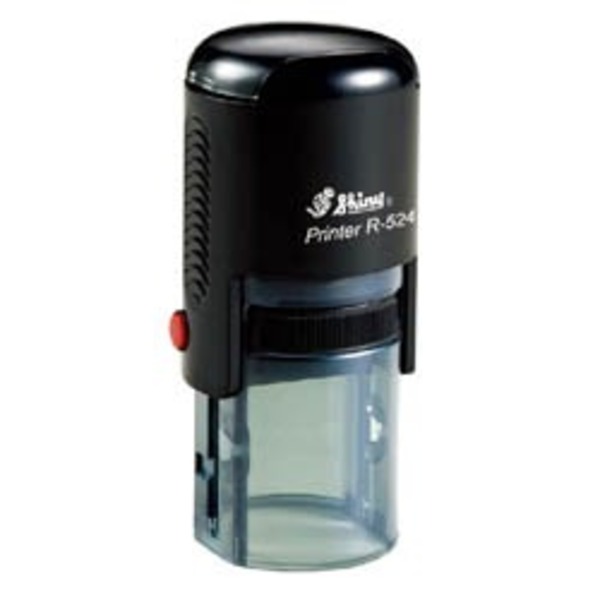 Shiny R-524 Round Custom Self-Inking Rubber Stamp. Impression Size:22mm. Up to 5 Lines of Custom Text.
