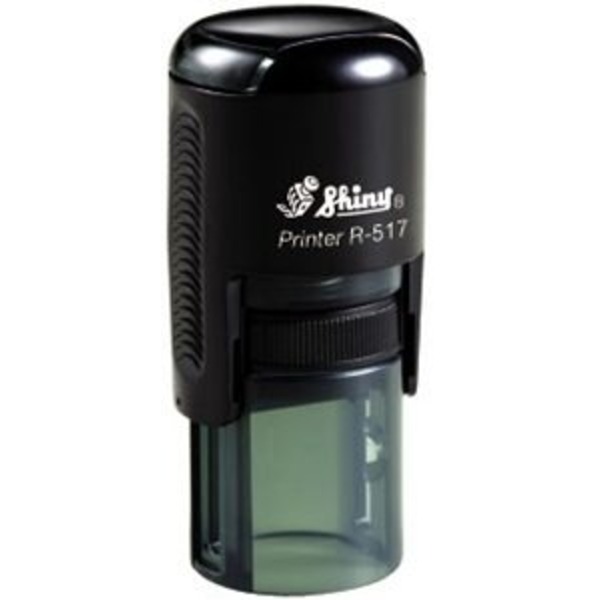 Shiny R-517 Round Custom Self-Inking Rubber Stamp. Impression Size: 15mm Diameter. Up to 3 Lines of Custom Text, Upload your image to suit.